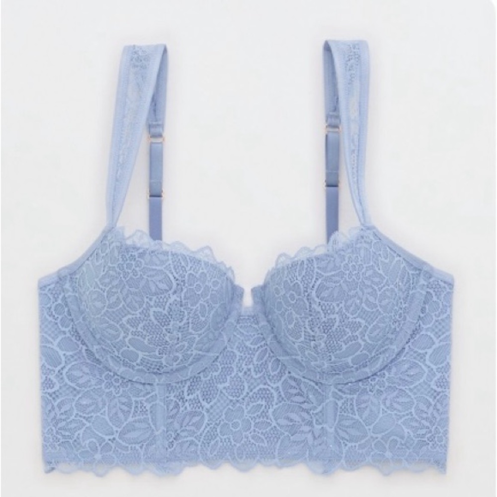 Aerie Blue Sparkle Balconette Bra
